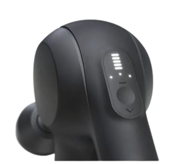 Theragun Prime LED speed indicators and speed control on the motor housing