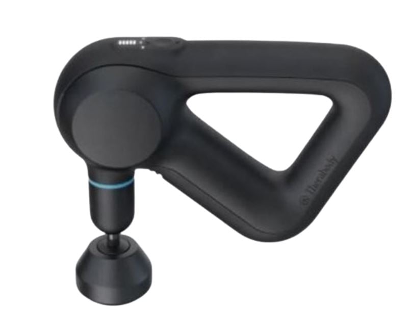 Theragun Prime 5th Generation showing the patented ergonomic triangle multi-grip handle